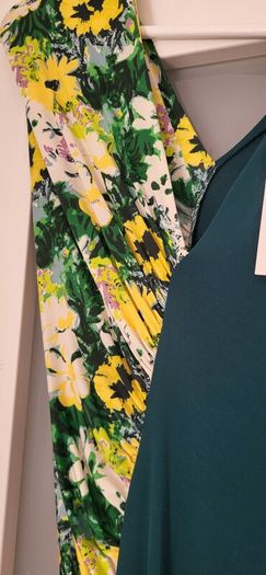 ZARA Collection green floral asymmetrical midi Sz M-L - Bnwt Rrp 79.99