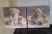 Two lovely teddy bear on canvas prints