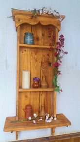 Rustic Antique style floating shelved display