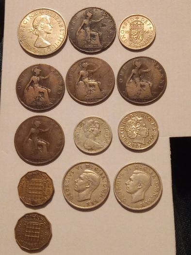 Collection of Vintage British Pre-Decimal Coins (George V to Elizabeth II)
