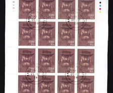 2009 Ireland Anthony Trollope (Novelist) Stamp Sheetlet Plate 1B1B1B1B Fine CDS Used with Dublin cancel of 26th June 2009 (First day of issue)