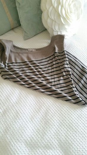 River Island Striped Top with Shoulder Pads - Size 6