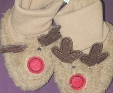 Baby Christmas Reindeer Booties. One Size
