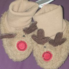 Baby Christmas Reindeer Booties. One Size