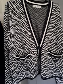 cardigan ladies black and white