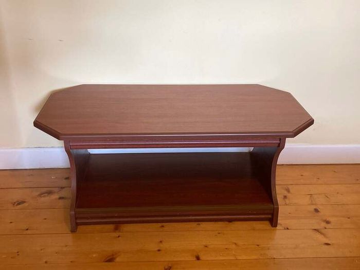 Modern Wooden Coffee Table with Display Shelf