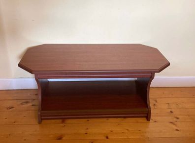 Modern Wooden Coffee Table with Display Shelf