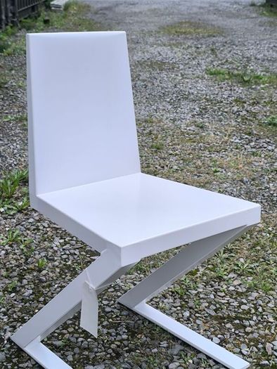 Minimalist Brutalist Metal "Shadow Chair"  Unique Artist One-Off