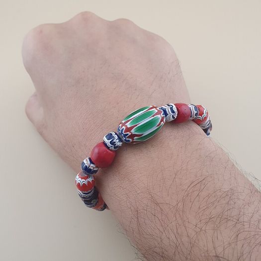 Vintage Venetian Style mix Glass Bead Bracelet