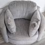 Two Seater Sofa, Swivel Snuggle Chair and Footrest Image 3