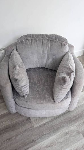 Two Seater Sofa, Swivel Snuggle Chair and Footrest