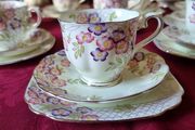 Vintage 33 Piece Royal Albert Crown China Floral Spray Tea Set For 10 Person Setting Made In England