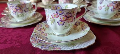Vintage 33 Piece Royal Albert Crown China Floral Spray Tea Set For 10 Person Setting Made In England