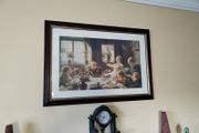Framed Picture - Family Having Meal In An Old Farm House