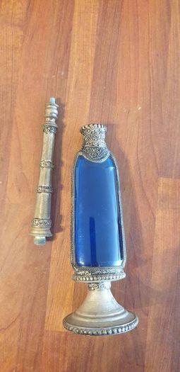 Vintage Bleu Glass perfume bottle