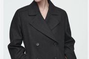 COS Longline Wool Peacoat Size 34 Dark Grey RRP290
