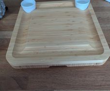 Wooden cheese board and knife set