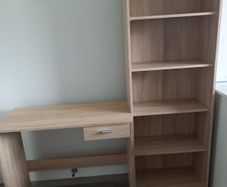 Bookshelf and desk