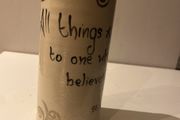 Fabulous ceramic vase with message from St Bernard of Clairveux .
