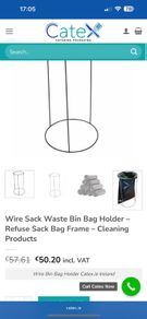 Wire bin bag holder
