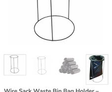 Wire bin bag holder