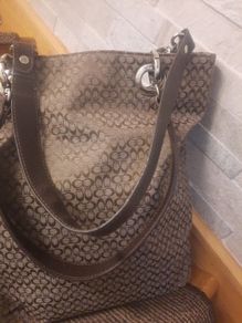 Coach print tote shoulder bag