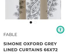 Fable Simone Oxford Grey Lined Curtains measuring 66x72.