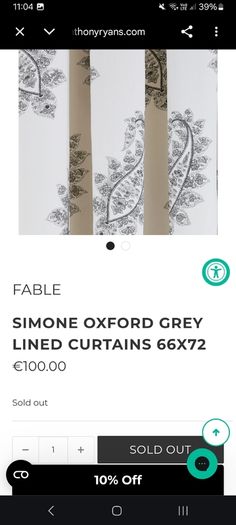 Fable Simone Oxford Grey Lined Curtains measuring 66x72.