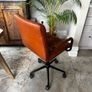 Faux leather light brown swivel chair Image 3