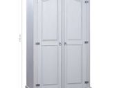 Wardrobe Mexican Pine Corona Range 2 Doors Grey