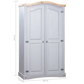 Wardrobe Mexican Pine Corona Range 2 Doors Grey