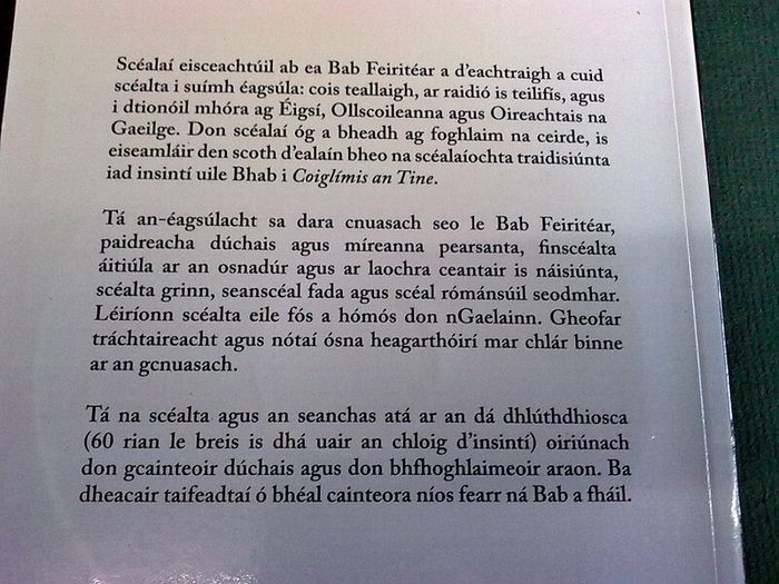 Coiglimis an Tine Cnuasach seanchais agus scealta Bhab Feiritear Ireland Irish
