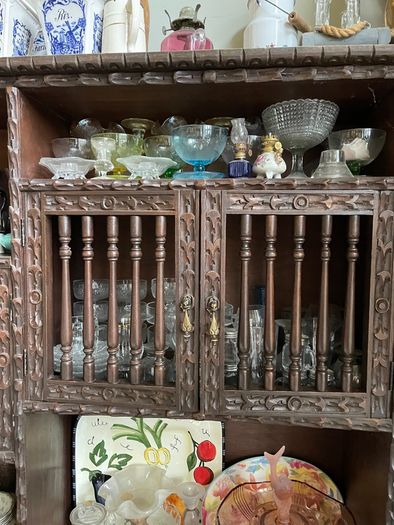 Ornate carved wooden dresser