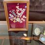 Vintage Mid Century Sea Shells in a Teak Shadow Box with Floral Design Image 4