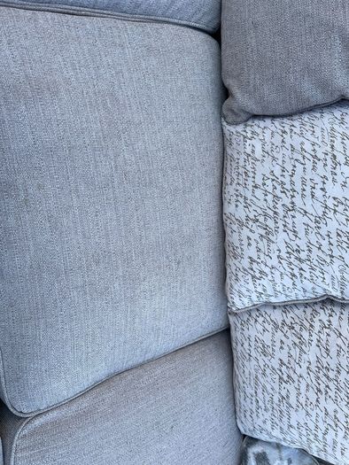 Beige L shaped corner sofa