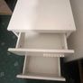 White Bedside Table with 2 Drawers - Good Condition Image 2