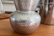 Metal hammered vase