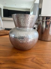 Metal hammered vase
