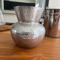 Metal hammered vase