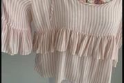 top American eagle a size large cold shoulder effect with frilled detail stripe