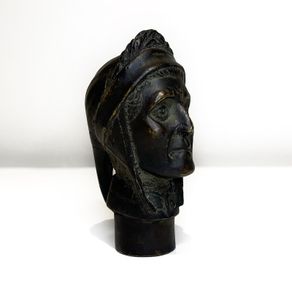 Bronze Walking Stick Handle in the Form of Dante