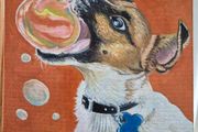 A bubbly Jack Russell - oil painting