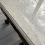 mahogany coffee table with beige marble top Image 9