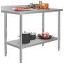 vidaXL Kitchen Work Table with Backsplash 120x60x93 cm Stainless Steel Image 5