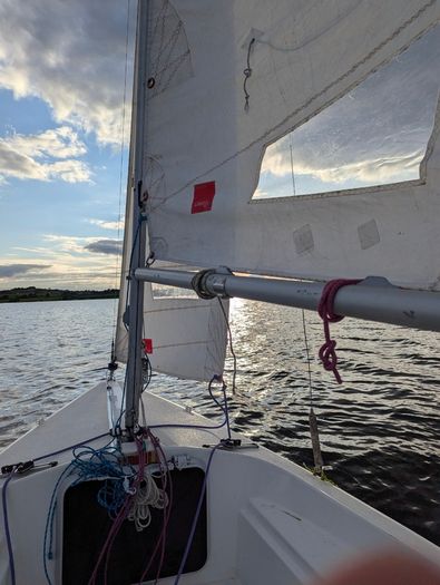 Laser 13 sailboat with road and launching trailer