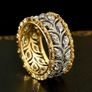 Silver Gold Tone Wide Band Ring Image 4