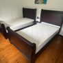 Solid wooden sleigh bed x2 Image 3