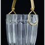 Mid Century Modern Bohemian 1960s August Walther Crystal Ice Bucket, Gold Handle Image 4