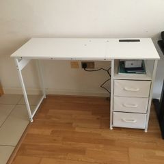 White Desk with Drawers