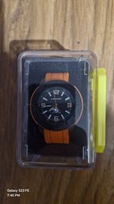 HEAD Unisex Analogue Quartz Watch with Silicone Strap H160101, black/orange, Strap.
